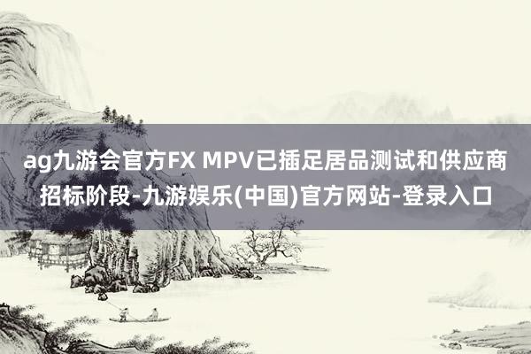 ag九游会官方FX MPV已插足居品测试和供应商招标阶段-九