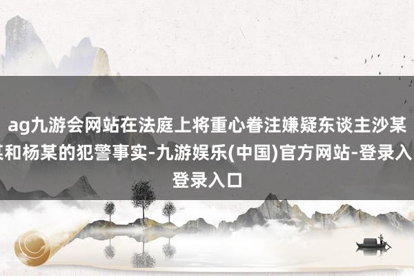 ag九游会网站在法庭上将重心眷注嫌疑东谈主沙某某和杨某的犯警
