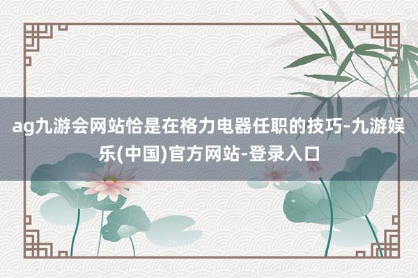 ag九游会网站恰是在格力电器任职的技巧-九游娱乐(中国)官方